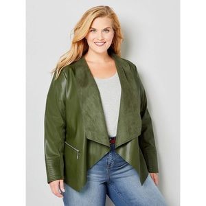 Avenue Cascade Faux Leather Plus Size Jacket Size: 22/24
